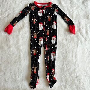 Bums & Roses Christmas Footie 3-6 Months